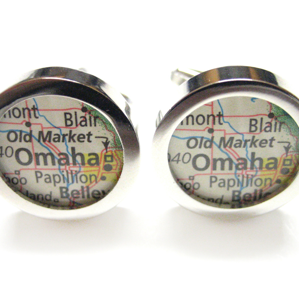 Omaha Nebraska Map Cufflinks
